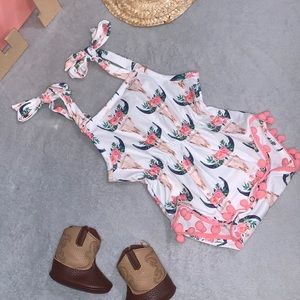 Cow Pom Pom romper